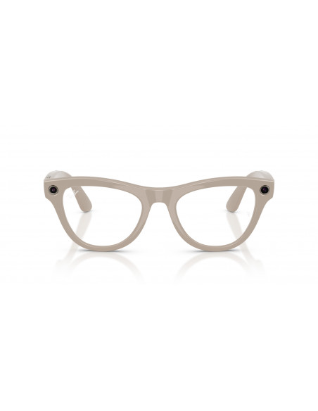 Ray-Ban Meta Skyler Gen 2 Gafas con IA montura Brillante Gris tiza lentes Transparente / Zafiro Transitions® RW4014 6700MF 52-20