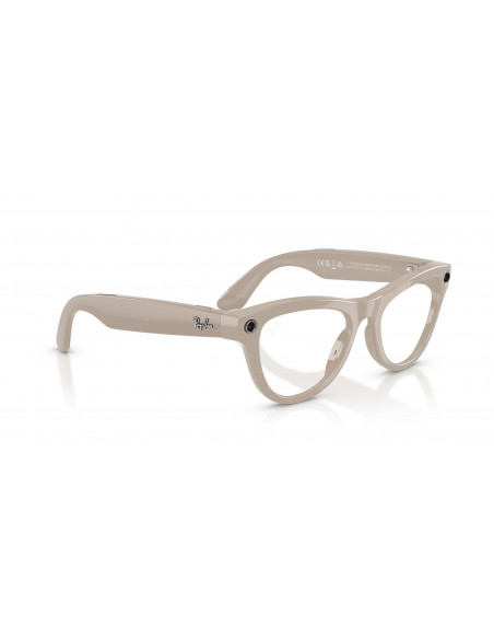 Ray-Ban Meta Skyler Gen 2 Gafas con IA montura Brillante Gris tiza lentes Transparente / Zafiro Transitions® RW4014 6700MF 52-20