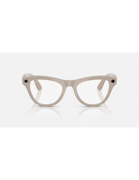 Ray-Ban Meta Skyler Gen 1 Gafas con IA Montura Brillante Gris tiza Lentes Transparente / Zafiro Transitions 0RW4010 6700MF 52-20