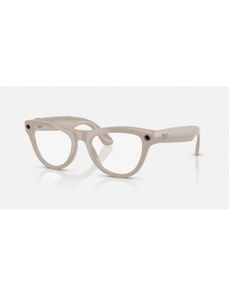 Ray-Ban Meta Skyler Gen 1 Gafas con IA Montura Brillante Gris tiza Lentes Transparente / Zafiro Transitions 0RW4010 6700MF 52-20