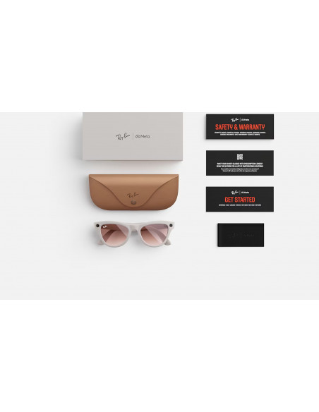 Ray-Ban Meta Skyler Gen 1 Gafas con IA Montura Brillante Gris tiza Lentes Transparente / Zafiro Transitions 0RW4010 6700MF 52-20