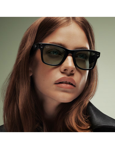 Ray-Ban Meta Wayfarer Gen 2 Gafas con IA Brillante Negro Transitions Transparente/Verde Grafito RW4012 601/1M 50-22